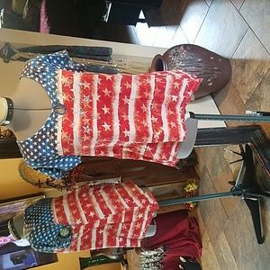 American Flag Rhinestone Tee Shirt